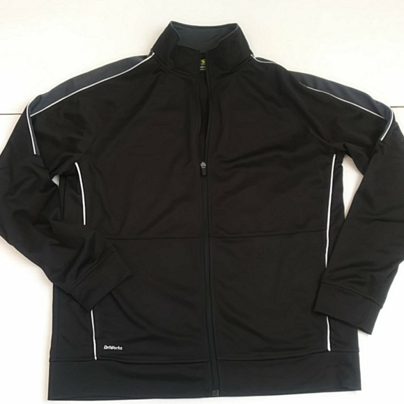 Athletic Works Mens Track Jacket Black/Grey Size M 38-40 NWT - Picture 1 of 6